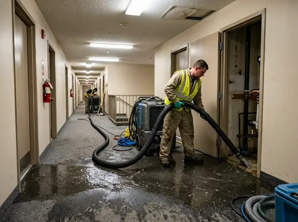 multi-unit-apartment-hallway-f-005 — featured hero banner, 24-Hour Water Damage Restoration Services in United States