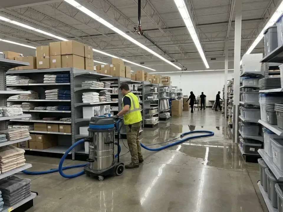 retail-store-flooded-from-pipe-009 — specialist at work, 24-Hour Water Damage Restoration Services in United States